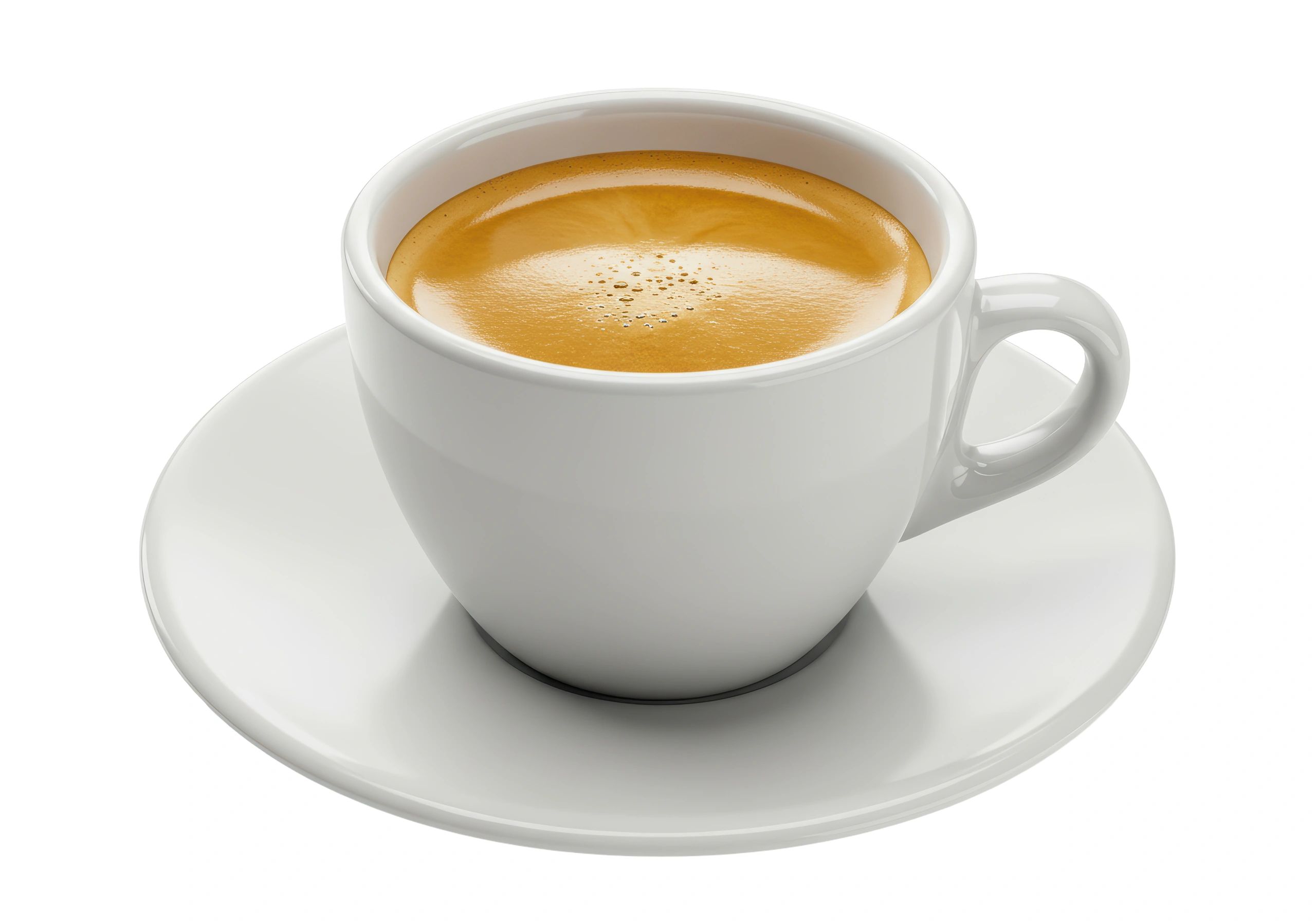 Espresso coffee in a small cup with rich crema