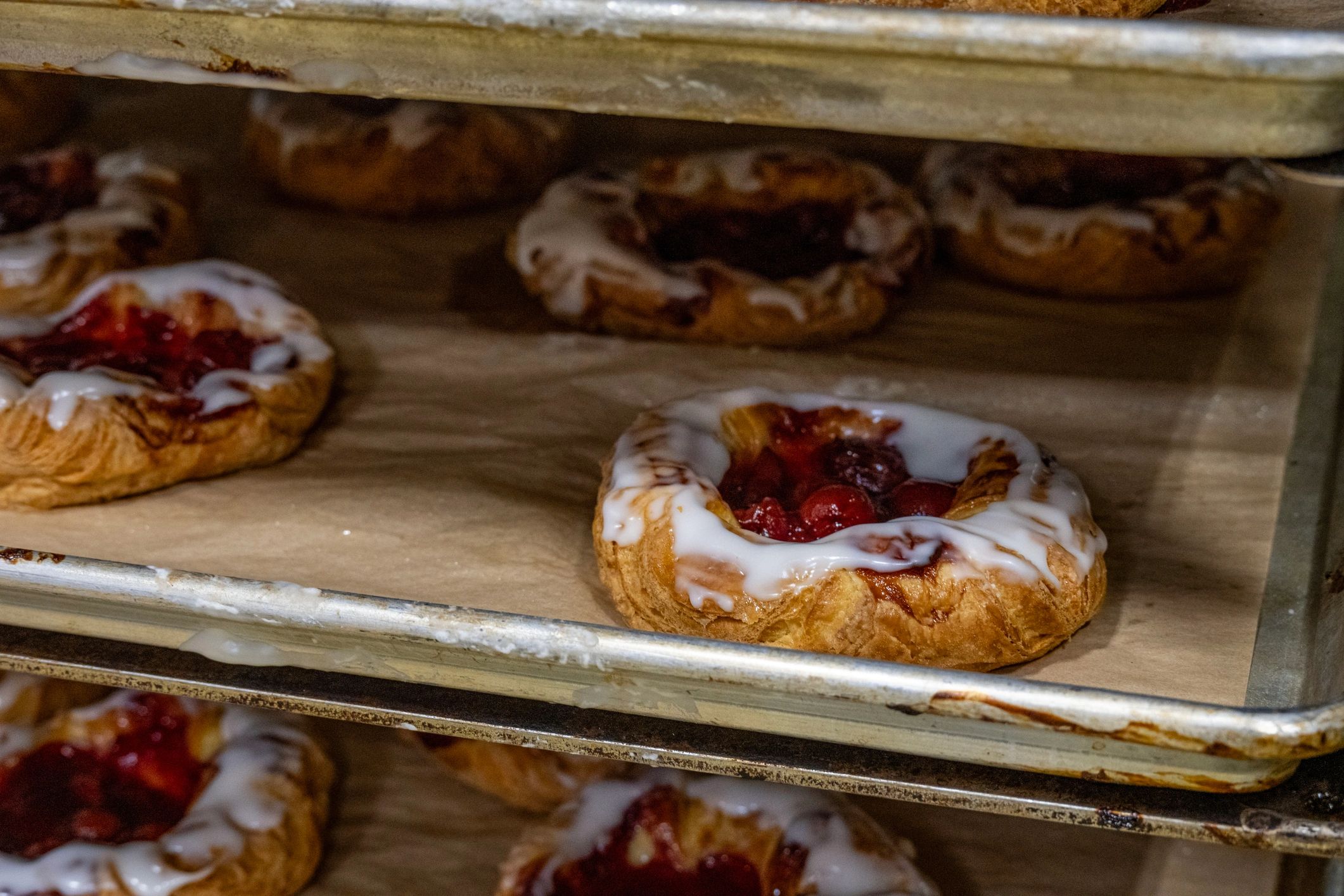 Freshly baked Danish pastries